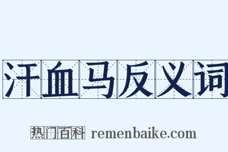 汗血马反义词是什么意思的图片